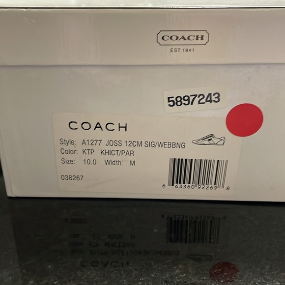 NIB Coach Joss brown/white stripe sneakers size 10 - Picture 6 of 6